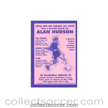 Alan Hudson BenefitChelsea V Carshalton Pink Issue - Collect Soccer