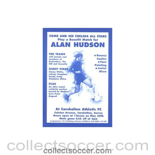 Alan Hudson BenefitChelsea V Carshalton White Issue - Collect Soccer