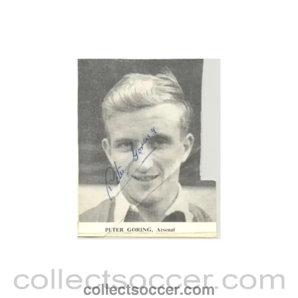 Arsenal - Peter Goring Signed Newspaper Cutting Photograph - Collect Soccer