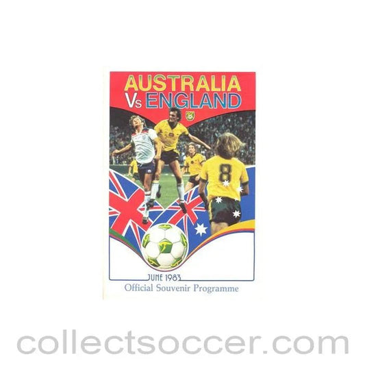 1983 Australia v England official programme June 1983 - Collect Soccer