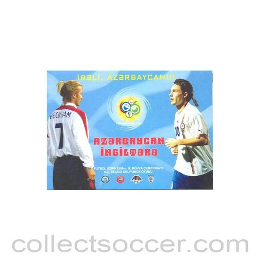 2004 Azerbeidzjan v England official programme 13/10/2004 - Collect Soccer