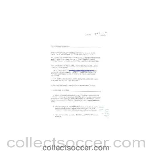 Barca v Chelsea press information