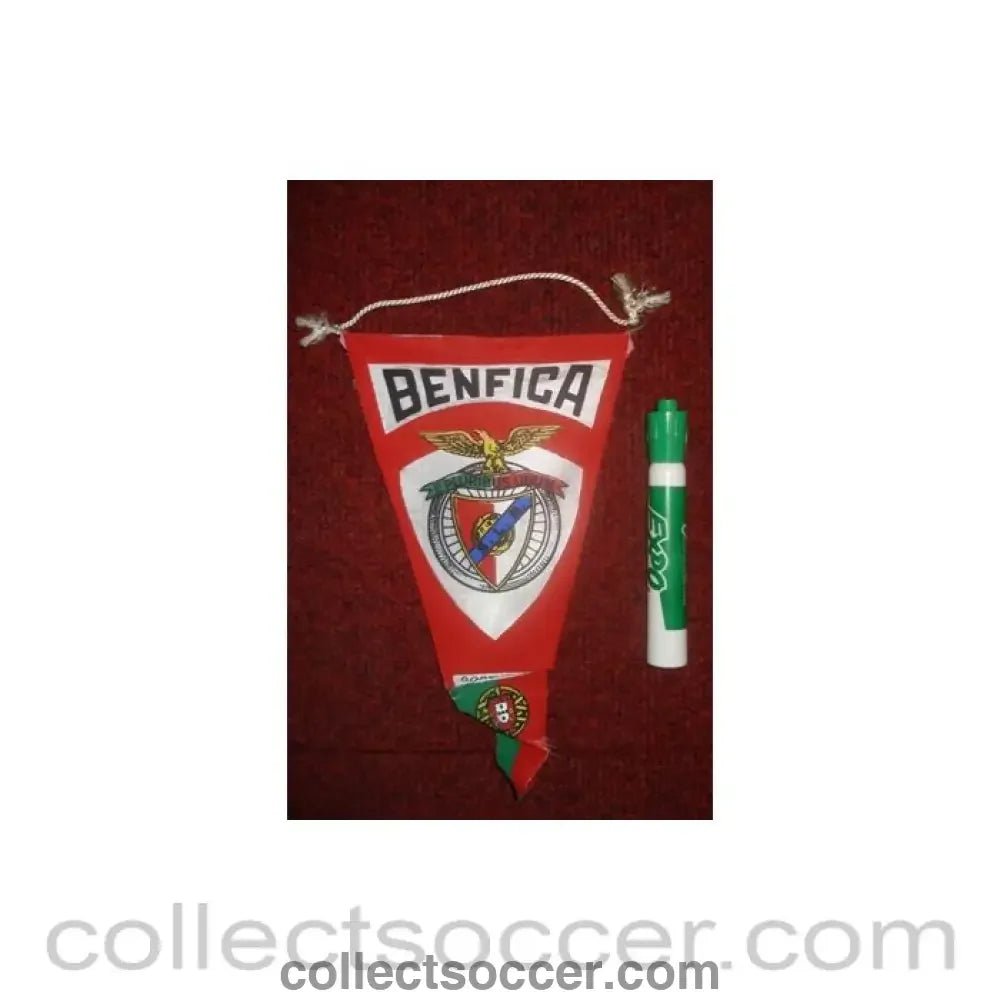 Benfica Pennant once property of the football referee Neil Midgley - Collect Soccer