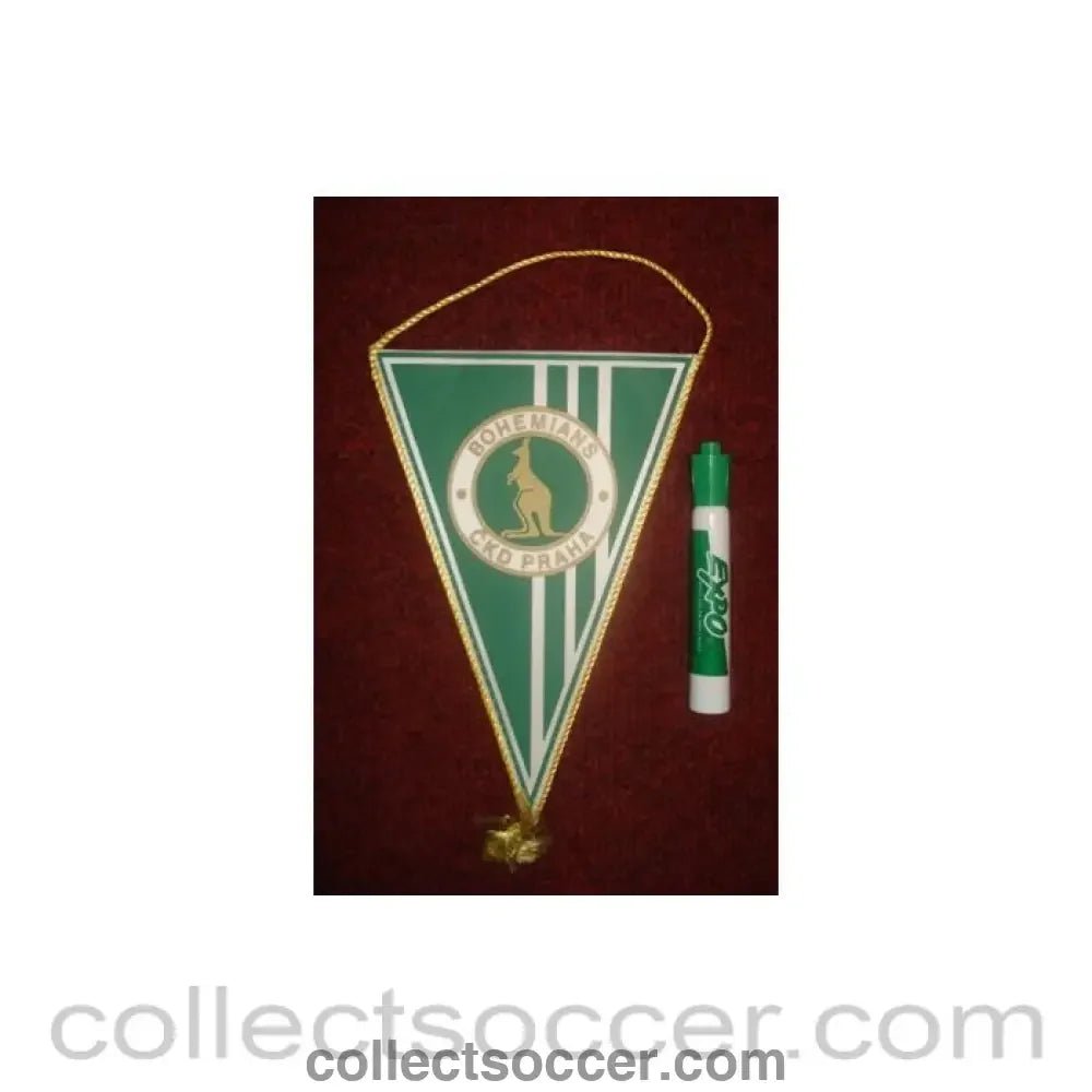 Bohemians Prague Pennant once property of the football referee Neil Midgley - Collect Soccer