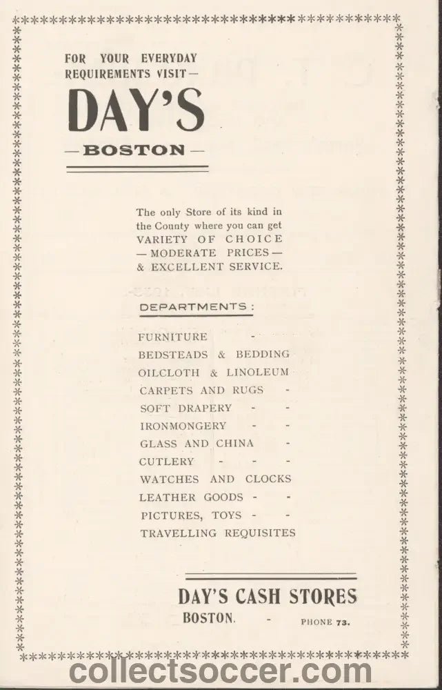 Boston United v Grimsby Town 10/4/1936 Programme - Collect Soccer