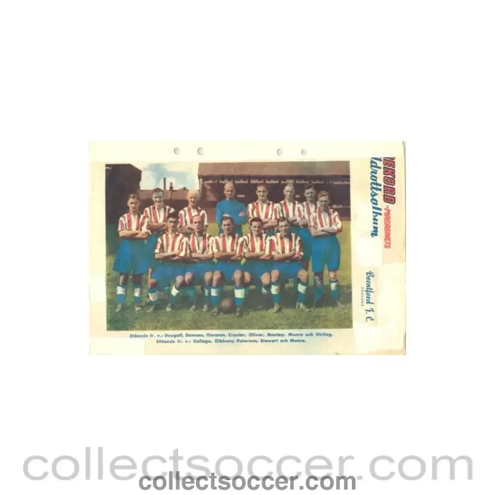 Brentford colour team photograph - Rekord Magazine - Collect Soccer