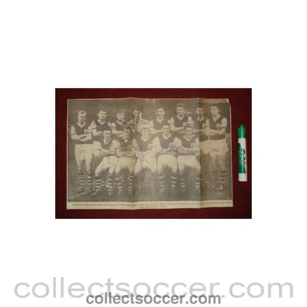 Burnley signed team photograph newspaper cutting - Collect Soccer