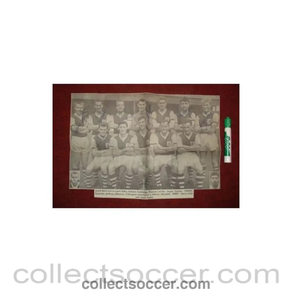 Burnley signed team photograph newspaper cutting - Collect Soccer