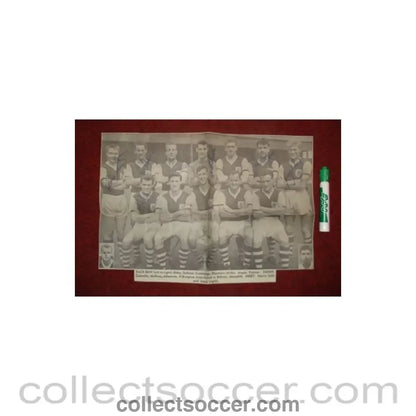Burnley signed team photograph newspaper cutting
