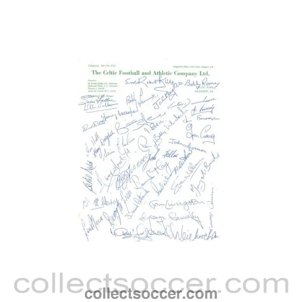 Celtic signatures - Collect Soccer