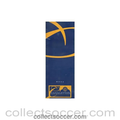 Chelsea - Canaleto’s restaurant at Chelsea Stamford Bridge stadium menu cover