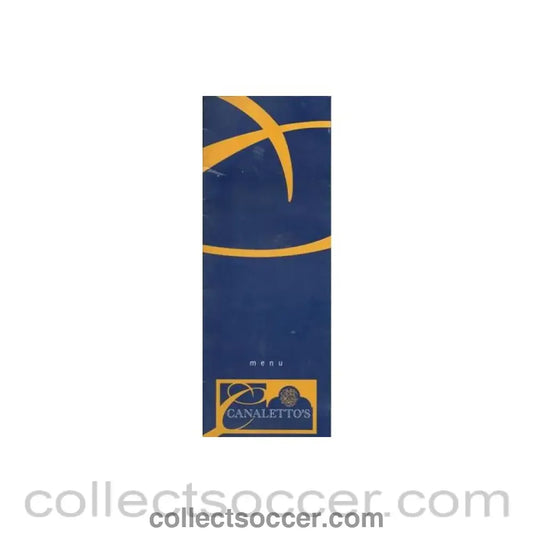 Chelsea - Canaleto’s restaurant at Chelsea Stamford Bridge stadium menu cover