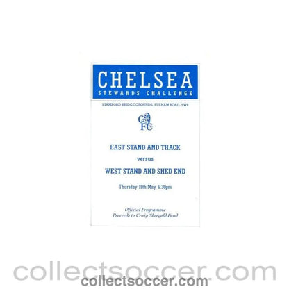 Chelsea East Stand and Track v West Stand and Shed End official programme of an unknown season Stewards Challenge - Collect Soccer