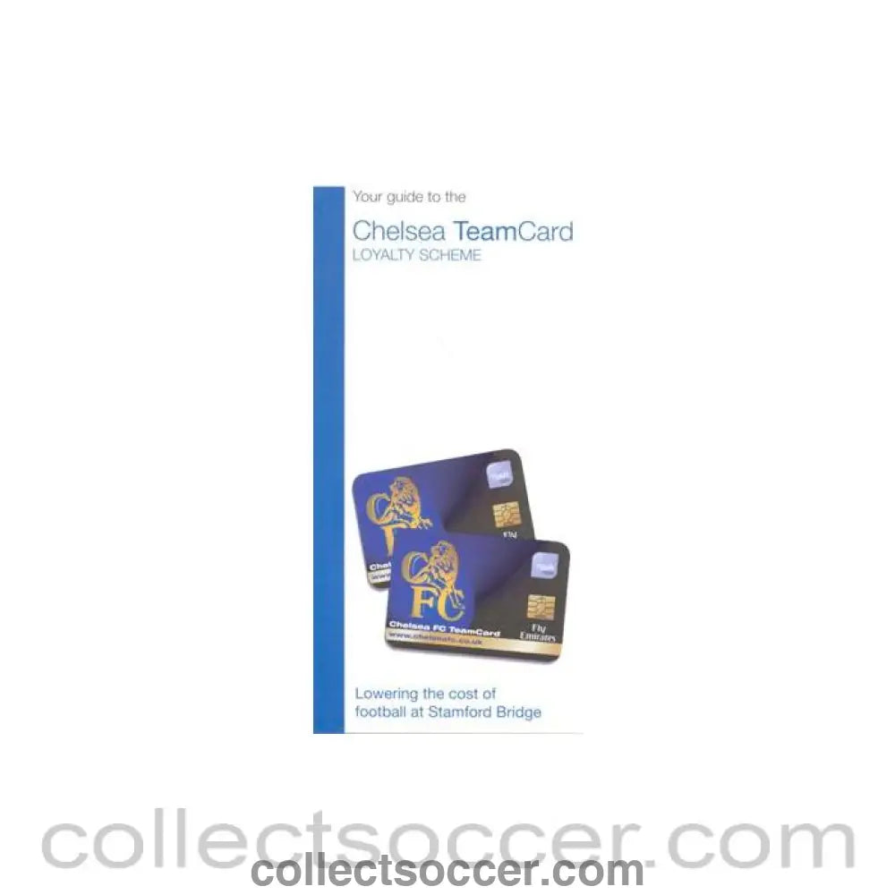 Chelsea Team Card Loyalty Scheme leaflet