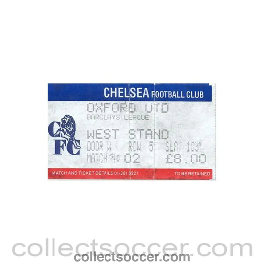 Chelsea v Oxford United ticket - Collect Soccer