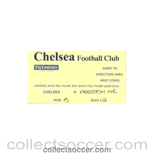 Chelsea v Preston North End Admit to Directors Area
