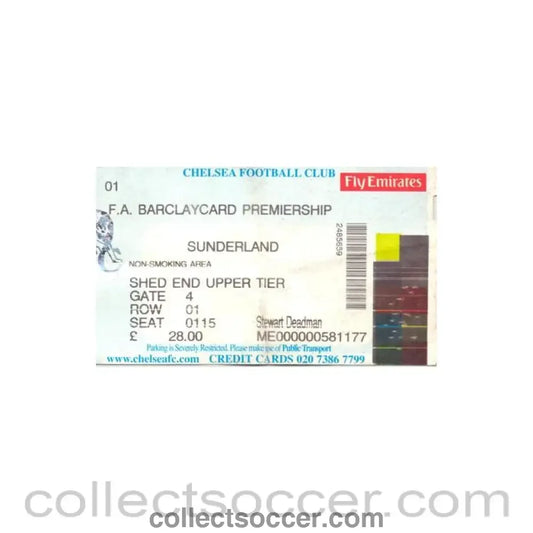 Chelsea v Sunderland ticket Premier League