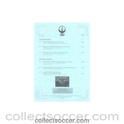 Chelsea Village Conference & Banqueting wine list - Collect Soccer