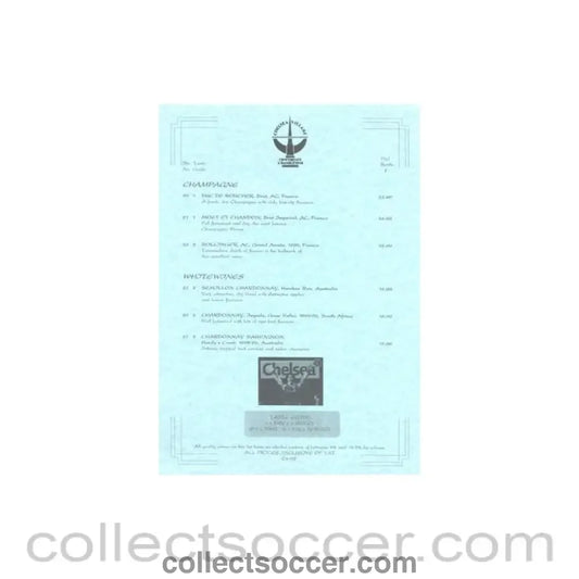Chelsea Village Conference & Banqueting wine list