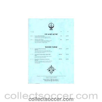 Chelsea Village Hotels wine list - Collect Soccer