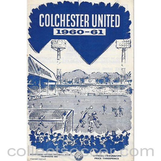 1960 - Colchester United FC V Bury FC Football Progamme 26/09/1960 - Collect Soccer