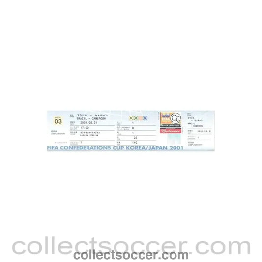 Confederation Cup Brazil V Cameroon Unused Press Ticket