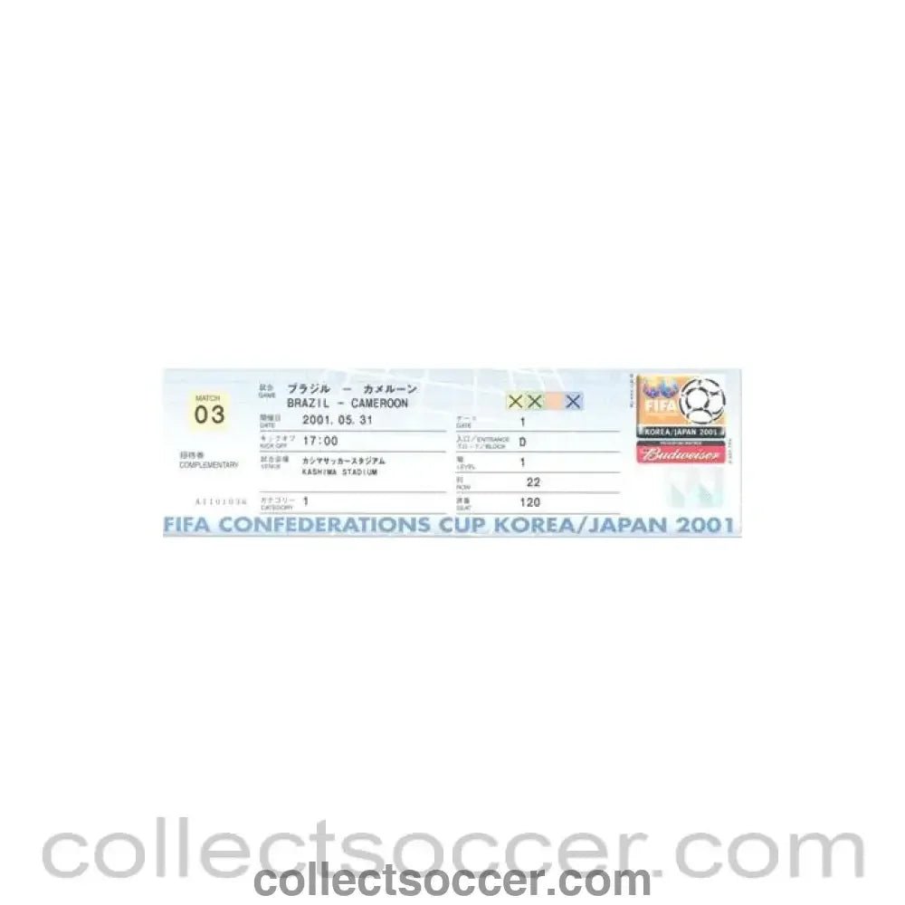 Confederation Cup Brazil V Cameroon Used Press Ticket - Collect Soccer