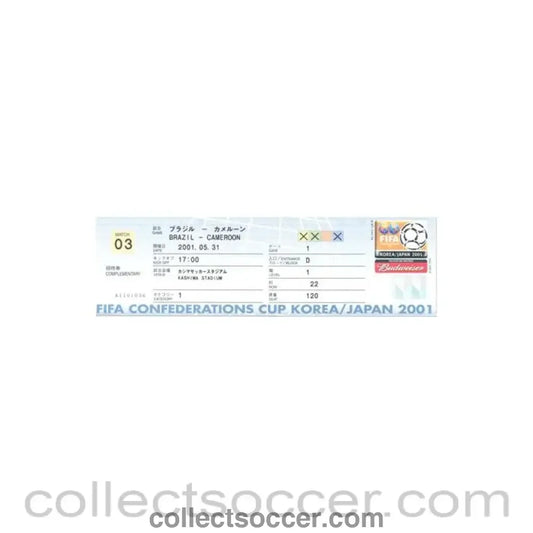 Confederation Cup Brazil V Cameroon Used Press Ticket