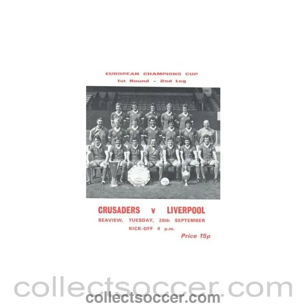 Crusaders v Liverpool football programme - Collect Soccer