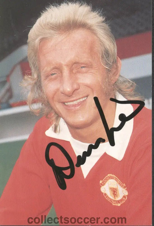 Dennis Law Manchester United Original Signed Autograph. - Collect Soccer