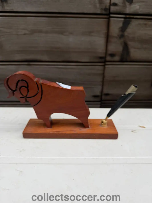 Derby County Desk Pen Holder with Wooden Ram from the Baseball Ground