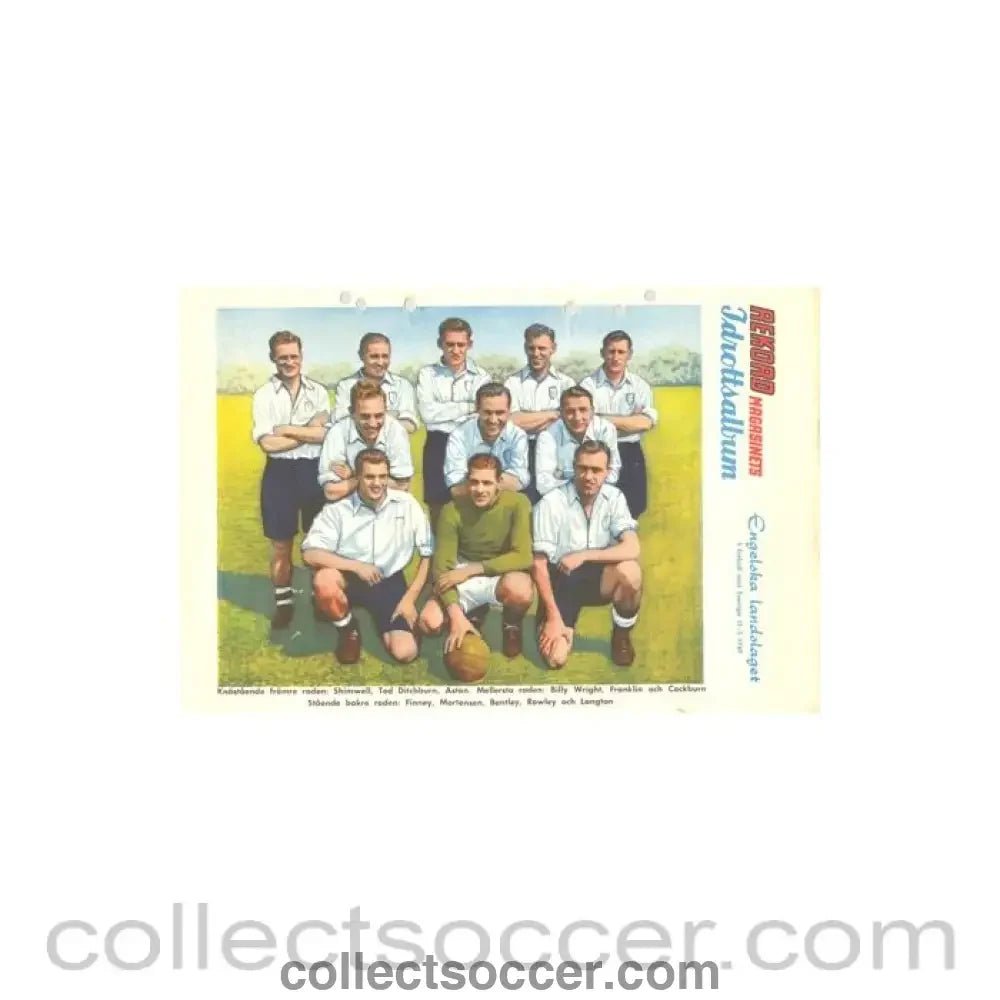 England colour team photograph - Rekord Magazine - Collect Soccer