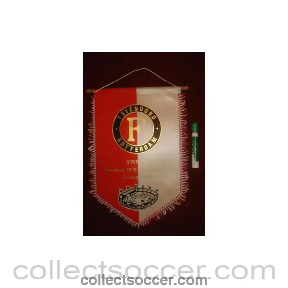 Feyenoord Rotterdam large Pennant once property of the football referee Neil Midgley