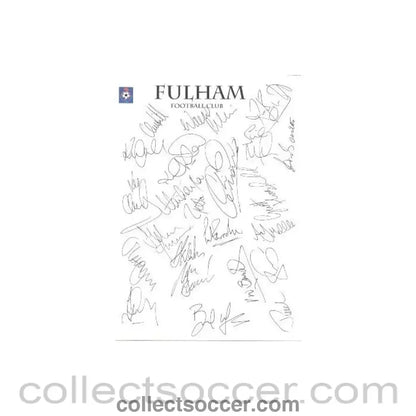 Fulham Football Club Signatures - Collect Soccer
