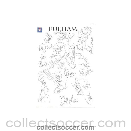 Fulham Football Club Signatures