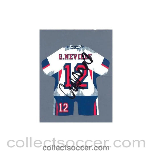 G. Neville number 12 England signed paper figure, pasted on a card board - Collect Soccer