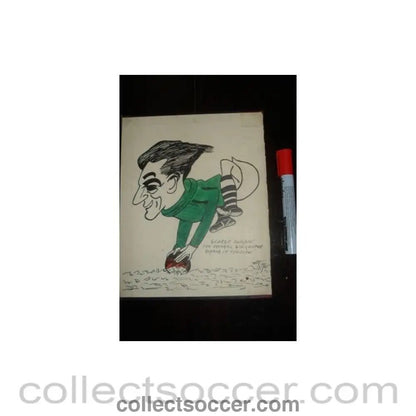 George Swindin - The Arsenal goalkeeper, romping in the snow - Caricature - Collect Soccer