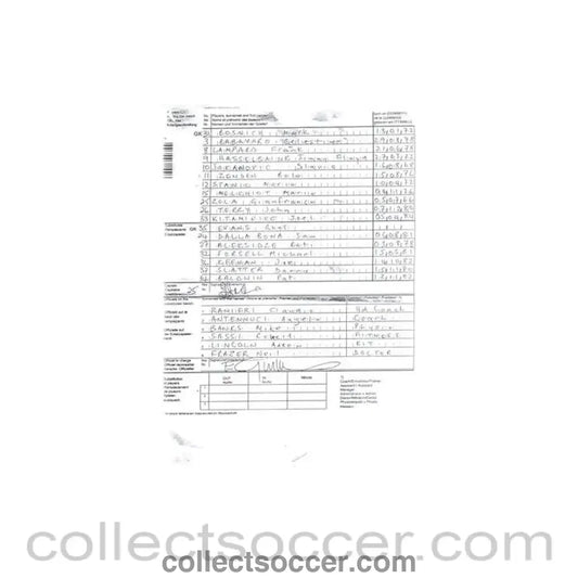 Holland v England official handwritten teamsheet - Collect Soccer