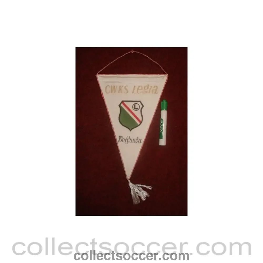 Legia Warsaw Pennant once property of the football referee Neil Midgley - Collect Soccer