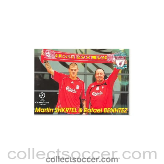 Liverpool Martin Shkrtel & Rafael Benhtez Russian produced postcard