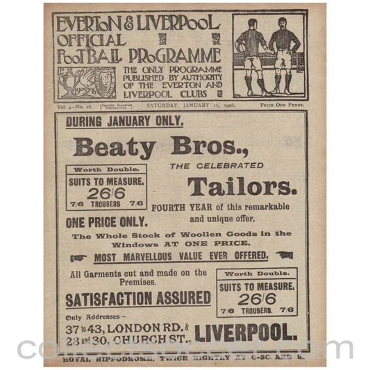 1907 Liverpool v Bolton and Everton Res v Bury Res Official Programme - Collect Soccer