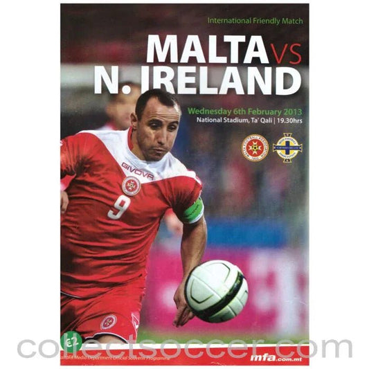 2013 Malta v Northern Ireland Official Programme - some damage - Collect Soccer