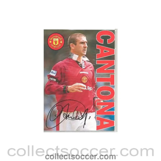 Manchester United Cantona postcard with his signature on the front not original signature