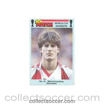 Match produced card titeled World Cup Wonders - Michael Ladrup - Denmark - Collect Soccer
