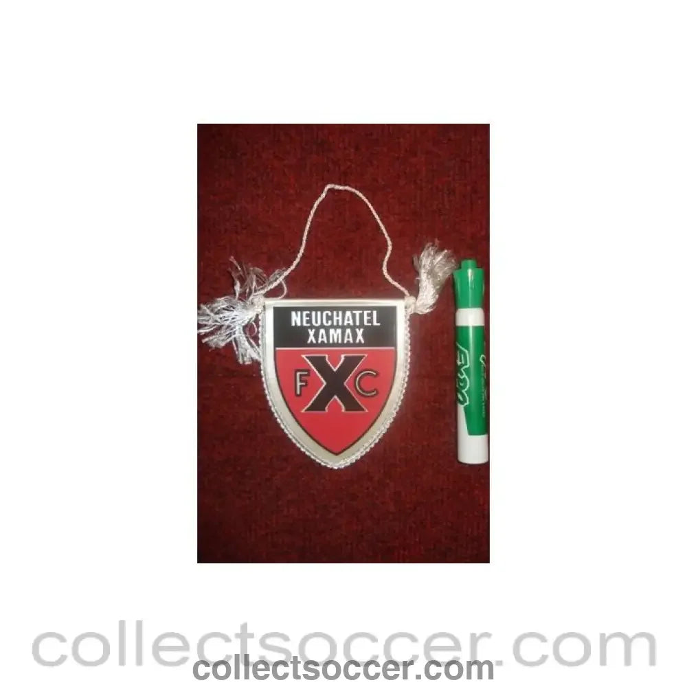 Neuchatel Xamax F.C. Switzerland small Pennant once property of the football referee Neil Midgley