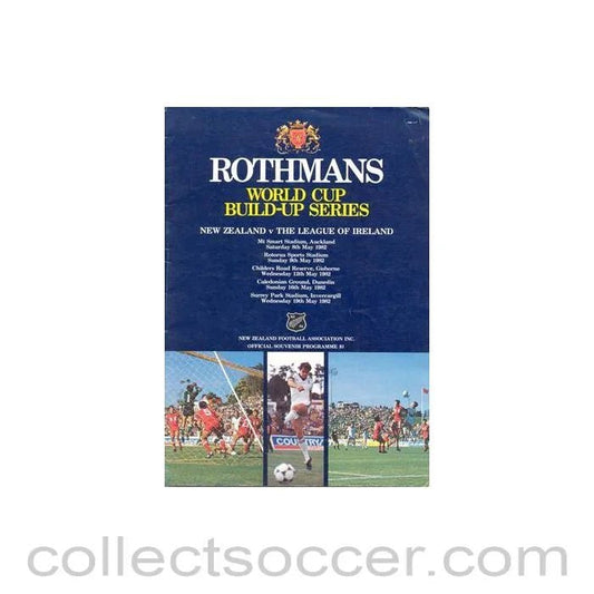 1982 - New Zealand v The League of Ireland official programme May 1982 - Collect Soccer