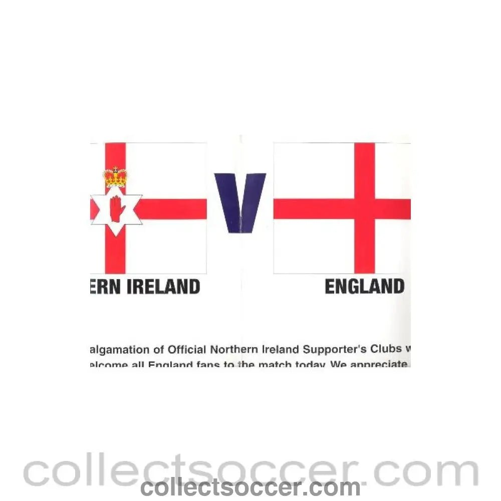 Northern Ireland v England flyer - Collect Soccer