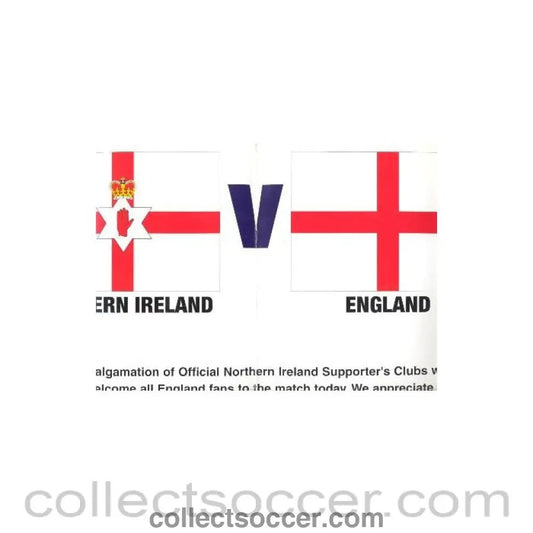 Northern Ireland v England flyer - Collect Soccer