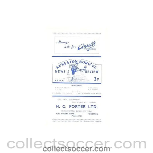 Nuneaton Borough v Rugby Town official programme - Collect Soccer