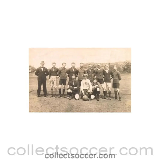 Old black & white postcard of an unknown team or season